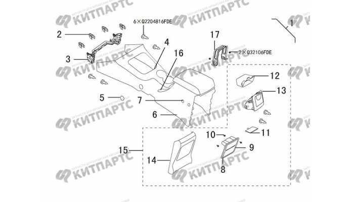 Консоль центрального тоннеля Great Wall Hover H3 New